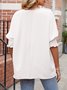 Women Plain Short Sleeve Blouse Summer Crew Neck Daily Casual Top
