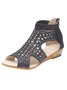 Casual Plain Summer Synthetic Leather Slide Sandals