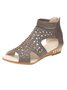 Casual Plain Summer Synthetic Leather Slide Sandals