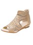Casual Plain Summer Synthetic Leather Slide Sandals