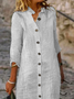 Women's Three Quarter Sleeve Spring/Fall Striped Dress Shirt Collar Daily Going Out Casual Mini X-Line