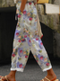 Women's Trousers Harem Pants Daily Going Out Casual Cotton Floral Spring/Fall Pants
