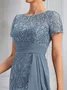 Elegant Crew Neck Lace Regular Fit Dress