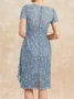 Elegant Crew Neck Lace Regular Fit Dress