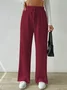 Women's Trousers Straight Pants Daily Going Out Casual Plain Spring/Fall Pants