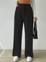 Women's Trousers Straight Pants Daily Going Out Casual Plain Spring/Fall Pants