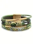 Bohemian Woven Leather Crystal Bracelet