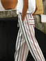 Women's Trousers Elastic Waist Harem Pants Daily Going Out Casual Pocket Stitching Striped Spring/Fall Pants