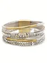 Bohemian Woven Leather Crystal Bracelet