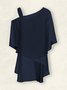 Women's Plain Holiday Going Out Two Piece Set Half Sleeve Casual Summer Top With Pants Matching Set