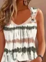 Women's Sleeveless Tank Top Camisole Summer Abstract Buckle Jersey Crew Neck Daily Going Out Casual Top