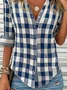 Plaid Casual Regular Fit Blouse