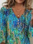 Women's Half Sleeve Tee/T-shirt Summer Random Print V Neck Daily Going Out Casual Top Multicolor