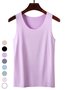 Women's Sleeveless Tank Top Camisole Summer Plain Crew Neck Daily Going Out Casual Top
