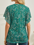 Casual V Neck Floral Loose Blouse