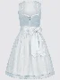 Women's 3/4 Sleeve Drindl Summer Blue Plain Lace Hollow out Lace-up Sweetheart Neckline Party Going Out Vintage Midi X-Line Dress with Belt