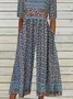 Women's H-Line Crew Neck Daily Going Out Casual Small Floral Summer Ankle Pants Jumpsuit