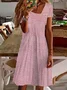 Women's Short Sleeve Summer Striped Asymmetrical Daily Going Out Casual Short A-Line Dress Blue