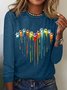 Women's Long Sleeve Tee T-shirt Spring/Fall Heart/Cordate Jersey Crew Neck Daily Going Out Casual Top
