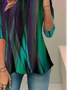Women's Long Sleeve Tee T-shirt Spring/Fall Random Print Knitted Crew Neck Daily Going Out Casual Top Green