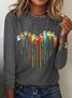 Women's Long Sleeve Tee T-shirt Spring/Fall Heart/Cordate Jersey Crew Neck Daily Going Out Casual Top