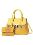 2pcs/set Large Capacity Crocodile Embossed Commuting Tote Bag with Coin Purse