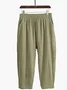Women's Elastic Waist H-Line Harem Pants Daily Going Out Pants Casual Cotton Plain Spring/Fall Pants