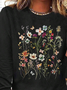 Women's Long Sleeve Tee T-shirt Spring/Fall Floral Crew Neck Daily Going Out Casual Top