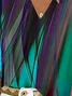 Women's Half Sleeve Blouse Summer Gradient Pattern V Neck Daily Going Out Casual Top Deep Blue