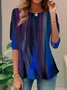 Women's Long Sleeve Tee T-shirt Spring/Fall Random Print Knitted Crew Neck Daily Going Out Casual Top Green