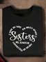 Women Text Letters Crew Neck Casual Spring/Fall Long Sleeve Sweatshirt