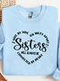 Women Text Letters Crew Neck Casual Spring/Fall Long Sleeve Sweatshirt