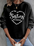 Women Text Letters Crew Neck Casual Spring/Fall Long Sleeve Sweatshirt