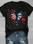 Women's Floral Short Sleeve Tee T-shirt Crew Neck Casual Summer Top