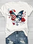Women's Floral Short Sleeve Tee T-shirt Crew Neck Casual Summer Top