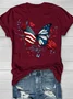 Women's Floral Short Sleeve Tee T-shirt Crew Neck Casual Summer Top