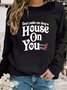 Women's Crew Neck Text Letters Casual Spring/Fall Long Sleeve Sweatshirt