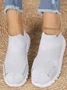 Mesh Fabric Plain Casual Flyknit Sneakers