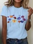 Women's Short Sleeve Tee T-shirt Summer Floral Crew Neck Casual Top