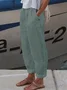 Women's Elastic Waist H-Line Turnip Pants Daily Going Out Pants Casual Cotton Plain Spring/Fall Pants