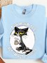 Women's Crew Neck Cat Casual Spring/Fall Cotton Long Sleeve Sweatshirt