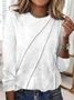 Women's Long Sleeve Tee T-shirt Spring/Fall Plain Crew Neck Daily Going Out Casual Top