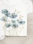 Women Floral Long Sleeve Tee T-shirt Crew Neck Casual Spring/Fall Top