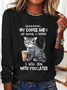 Women's Long Sleeve Blouse Spring/Fall Text Letters Crew Neck Daily Going Out Casual Top