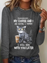 Women's Long Sleeve Blouse Spring/Fall Text Letters Crew Neck Daily Going Out Casual Top