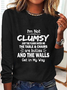 Women's Long Sleeve Blouse Spring/Fall Text Letters Crew Neck Daily Going Out Casual Top