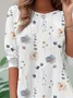 Women's Floral Long Sleeve Tee T-shirt Crew Neck Casual Spring/Fall Top