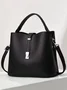 Minimalist Large Capacity Bucket Bag with Detachable Crossbody Strap