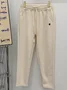Women's Plain Ankle Pants Elastic Waist Pant Casual Spring/Fall Trousers