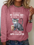 Women's Long Sleeve Blouse Spring/Fall Text Letters Crew Neck Daily Going Out Casual Top
